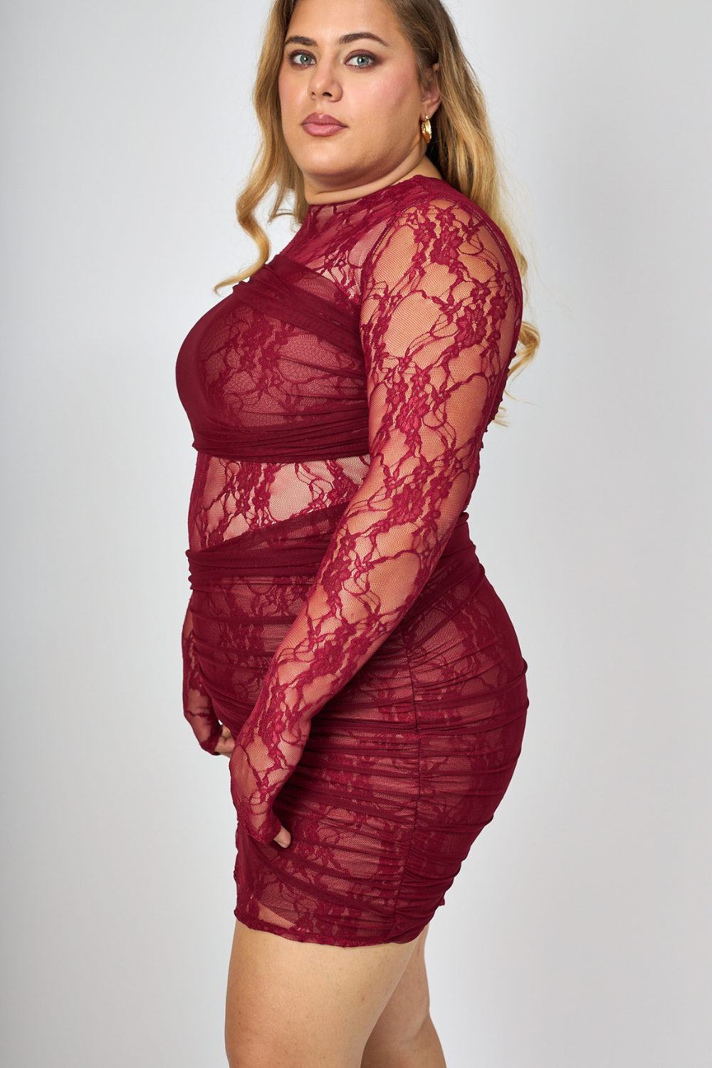 שמלת לורן תחרה מיני